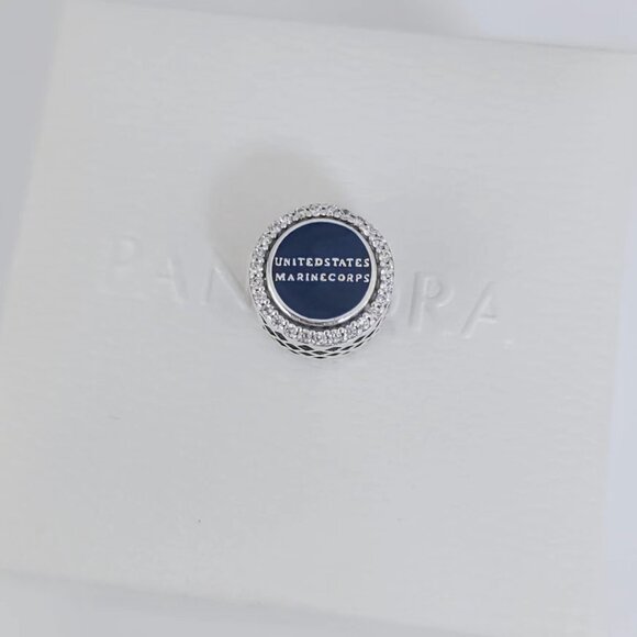 Pandora USMC Marine Corps Exclusive Bead Charm S925 Silver with box - Picture 3 of 7